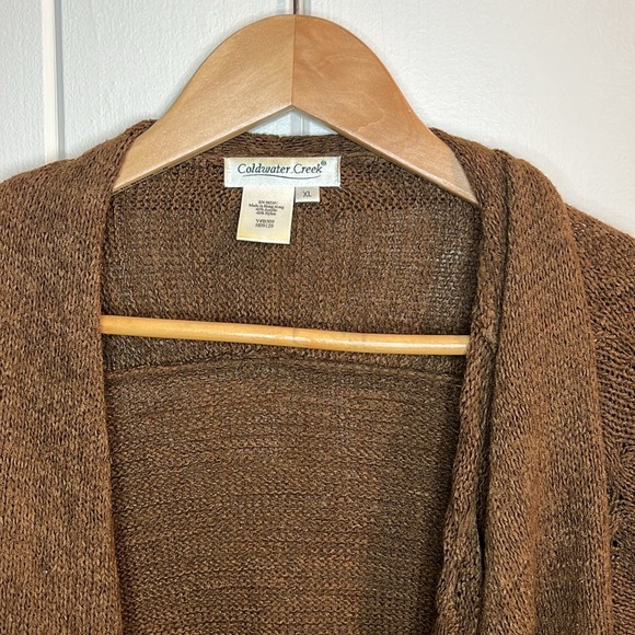 Coldwater Creek Brown Open Cardigan - Picture 2 of 8